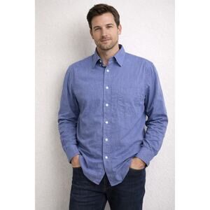 Burberry Men's Vintage Cotton Button Up Shirt Made in the USA Blue Size 15-33